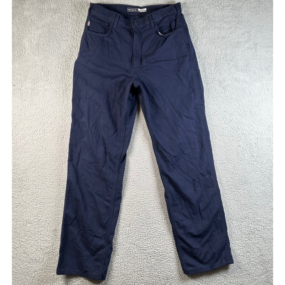 Carhartt FR Loose Fit Navy Blue Flame Resistant Work Mens Pants 36x36 Utility